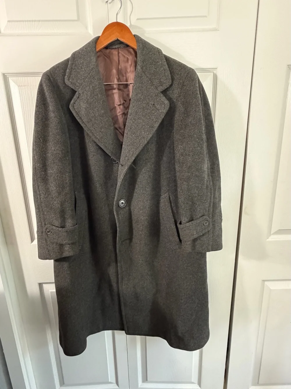 Halle Bros Hallecraft Vintage Llamacuna Llama Dark Gray Mens Overcoat M -L